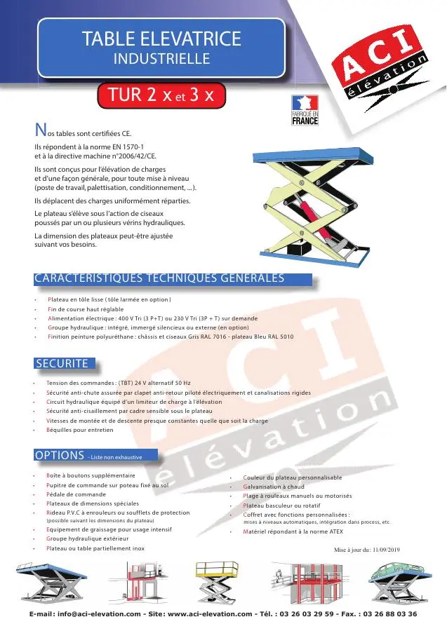 Couverture de la brochure ACI TUR 2X / 3X